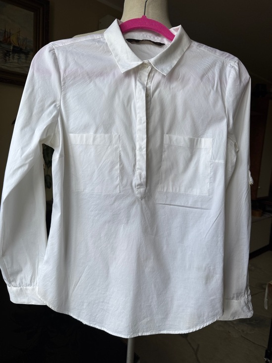 Zara Tops - Zara Cotton Button-Down Pocket Shirt